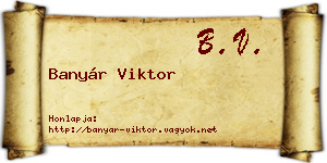 Banyár Viktor névjegykártya